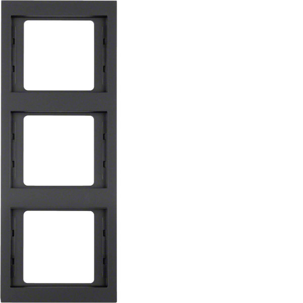 Berker 13337006 Rahmen 3fach senkrecht. K.1. anthrazit matt. lackiert