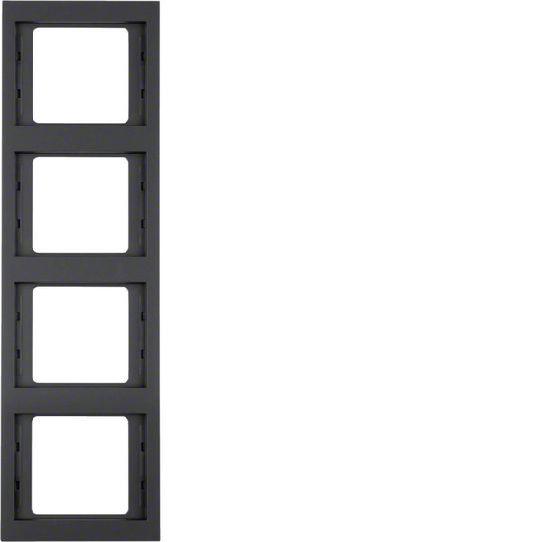 Berker 13437006 Rahmen 4fach senkrecht K.1 anthrazit. matt