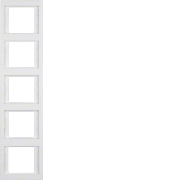 Berker 13537009 Rahmen 5fach senkrecht K.1 polarweiß. glänzend