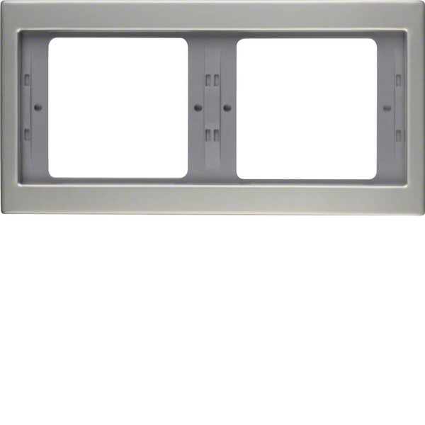 Berker 13637004 Rahmen 2fach waagerecht. K.5. Edelstahl. Metall mattiert