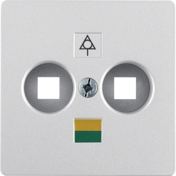 Berker 14031404 Zentralplatte für Doppel-Potenzialausgleich-Steckdose alu. matt