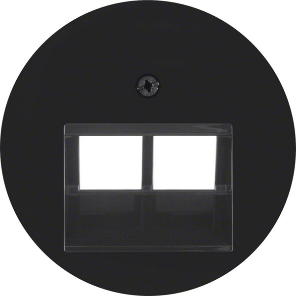 Berker 14092045 Zentralstück für UAE Steckdose 2fach R.1/R.3/R.Classic schwarz. glänzend