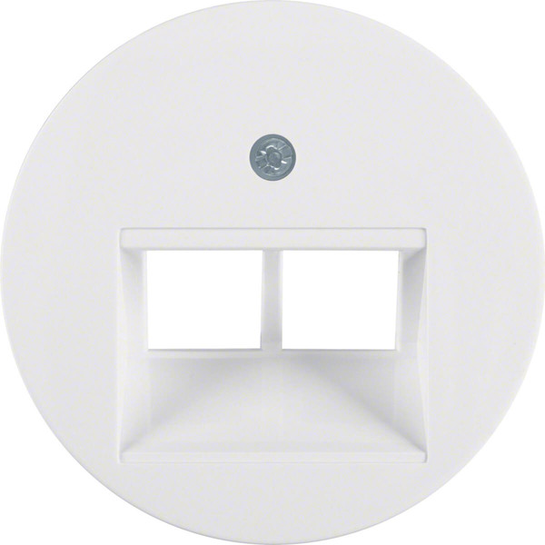 Berker 14092089 Zentralstück für UAE Steckdose 2fach R.1/R.3/R.Classic polarweiß. glänzend