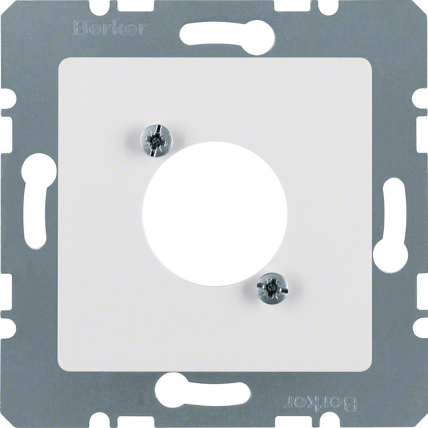 Berker 141209 Zentralplatte für XLR-Rundsteckverbinder D-Serie polarweiß. glänzend