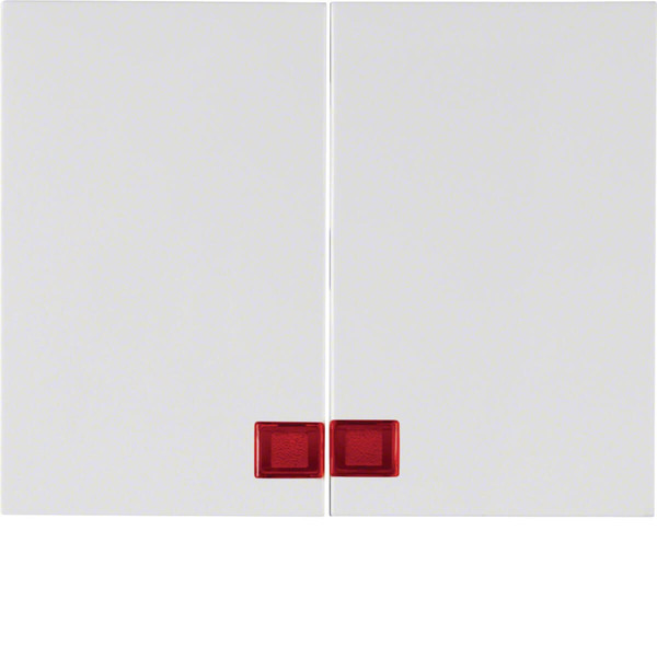 Berker 14377009 Wippe 2fach mit roter Linse K.1 polarweiß. glänzend