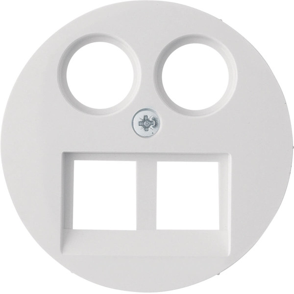 Berker 14452089 Zentralstück für 2fach UAE-Steckdose. TV und FM Homeway R.x polarweiß glänzend