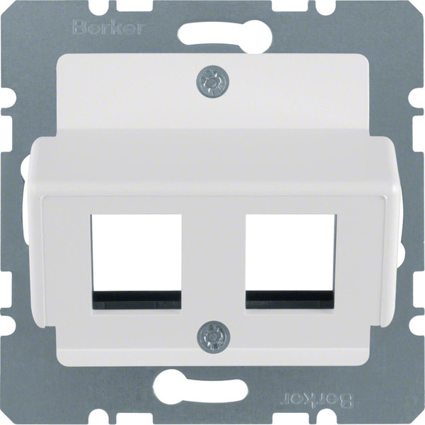 Berker 14631909 Zentralplatte für AMP Modular Jacks Zentralplattensystem polarweiß. matt/samt