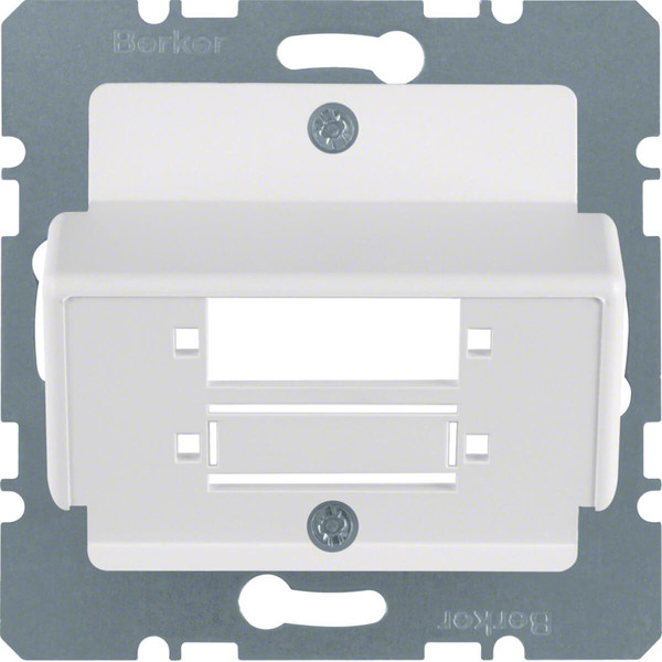 Berker 14801909 Zentralplatte für LWL-Kupplungen Duplex SC polarweiß. matt/samt