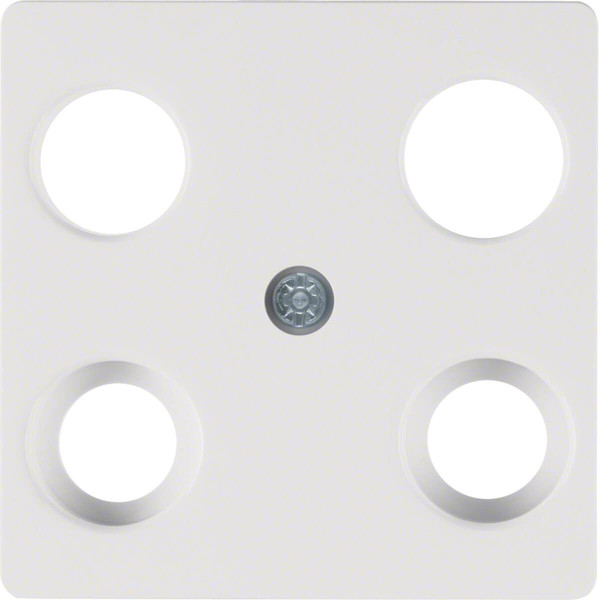 Berker 148309 Zentralplatte für Antennendose 4Loch polarweiß. glänzend