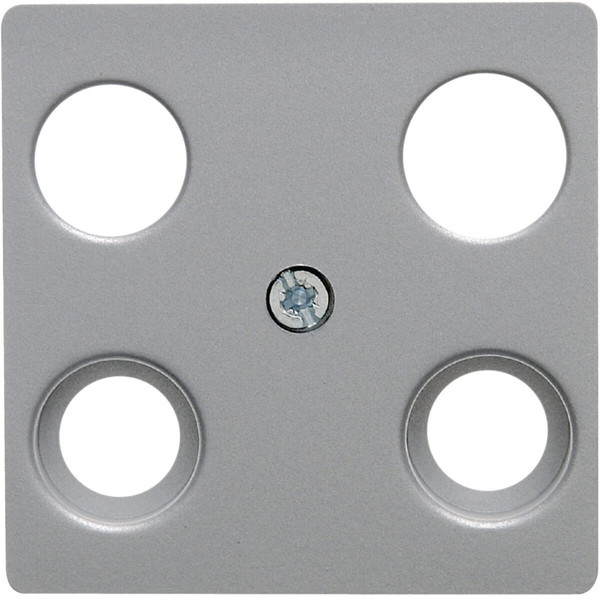 Berker 14831404 Zentralplatte für Antennen-Steckdose 4Loch Zentralplattensystem alu. matt