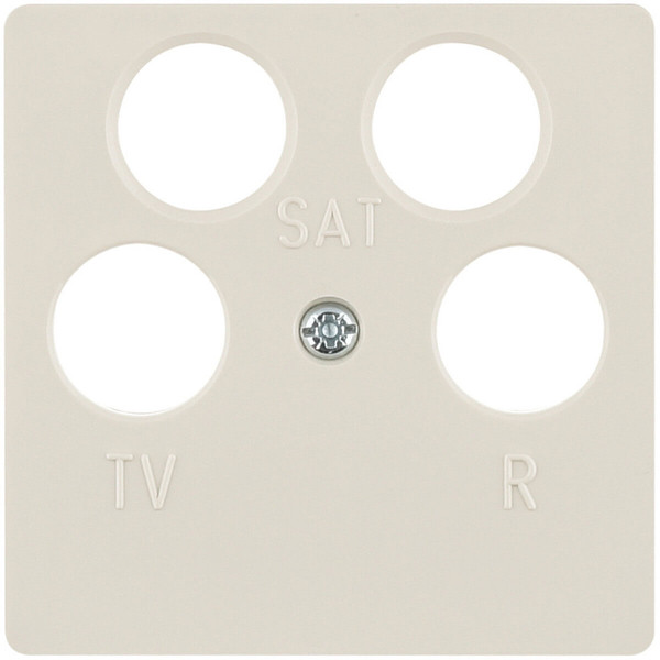 Berker 148402 Zentralplatte für Antennen-Steckdose 4Loch Zentralplattensystem weiß. glänzend