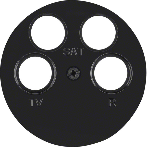 Berker 14842045 Zentralstück für Antennen-Steckdose 4Loch R.1/R.3 schwarz. glänzend