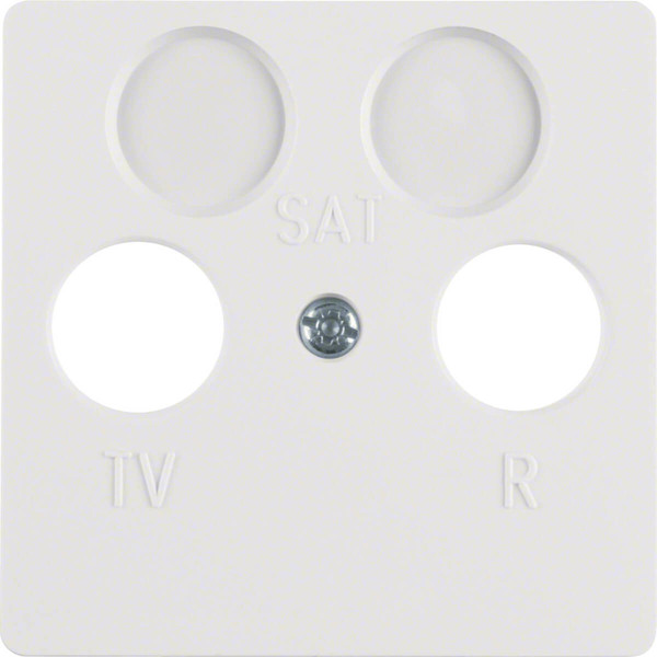 Berker 148609 Zentralplatte für Antennendose 2Loch polarweiß. glänzend