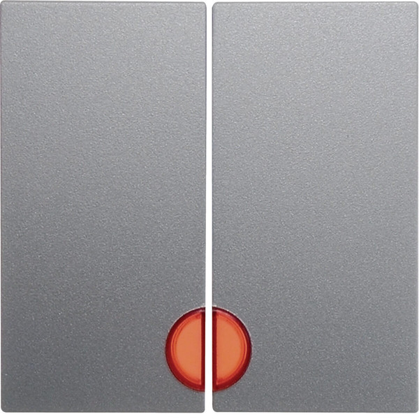 Berker 16271404 Wippe 2fach mit roter Linse S.1/B.3/B.7 alu. matt