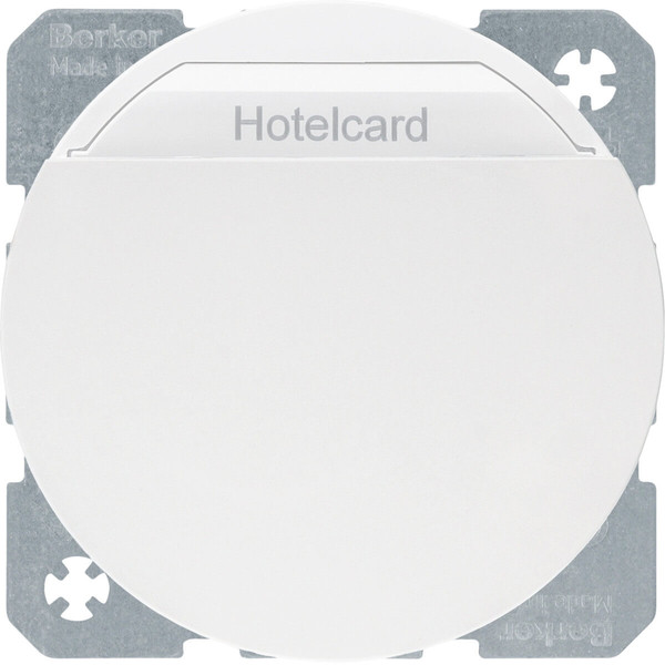 Berker 16402089 Relais-Schalter mit Zentralstück für Hotelcard R.1/R.3 polarweiß. glänzend
