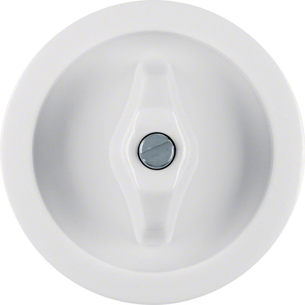 Berker 1647 Zentralstück mit Knebel Serie 1930. polarweiß glänzend