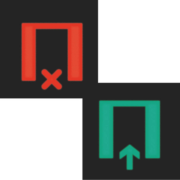 Berker 19058012 Folie Bi-Color für LED-Signallicht-Einsatz mit Symbol Warten/Eintreten