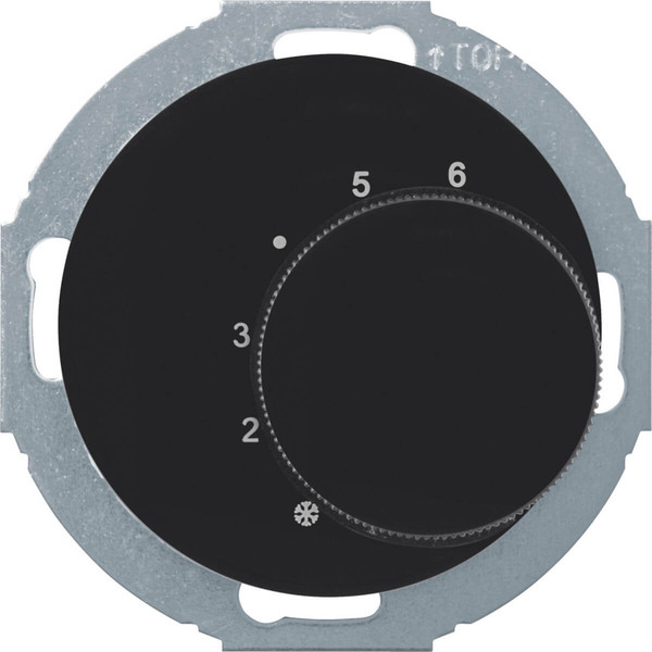 Berker 20262035 Temperaturregler mit Wechsler und Serie R.classic schwarz. glänzend