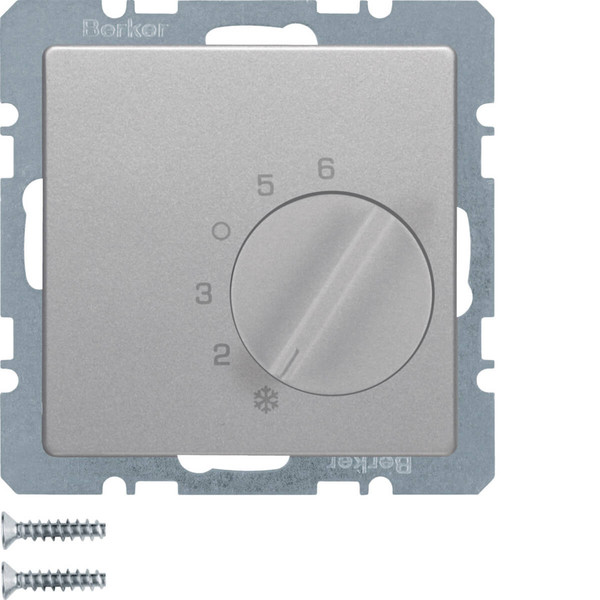 Berker 20266084 Temperaturregler mit Wechsler und Zentralstück Q.x alu samt. lackiert