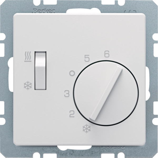 Berker 20296089 Temperaturregler. Wechsler mit Schalter Heizen/Kühlen. Q.x. polarw. samt