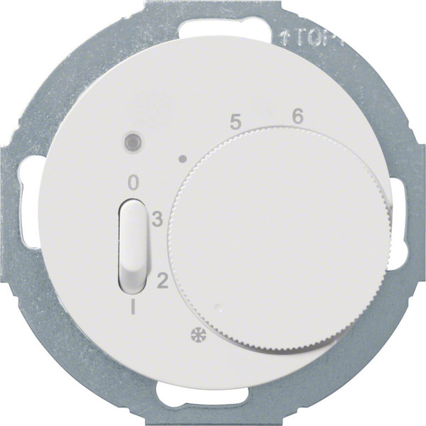 Berker 20302079 Temperaturregler mit Öffner. Wippschalter und LED R.classic polarweiß. glänzend