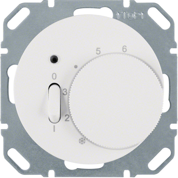 Berker 20302089 Temp.-Regler mit Öffner. Z.-Stk.. Wippsch. u. LED R.1/R.3 polarweiß. glänzend