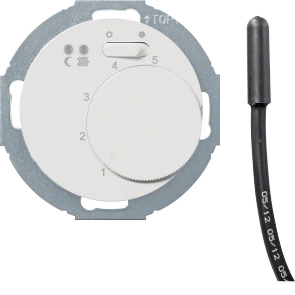 Berker 20342079 Fußbodentemperaturregler m. Schließer.Wippschalter. R.classic polarweiß.glänzend