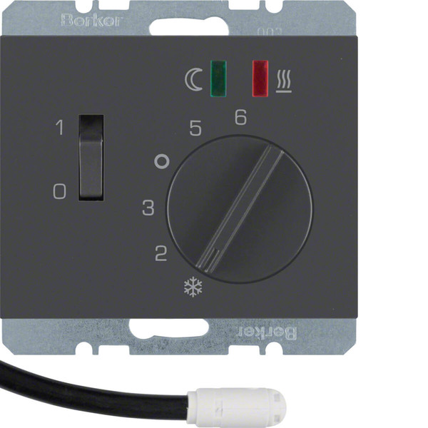 Berker 20347106 Fußbodentemp.-Regler m. Schließer. Z.-Stk.. Wippsch.. K.1 anthrazit. matt
