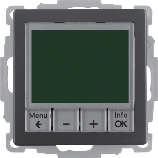 Berker 20446086 Temperaturregler. Schließer. mit Zentralstück. zeitgesteuert Q.x anthrazit. samt