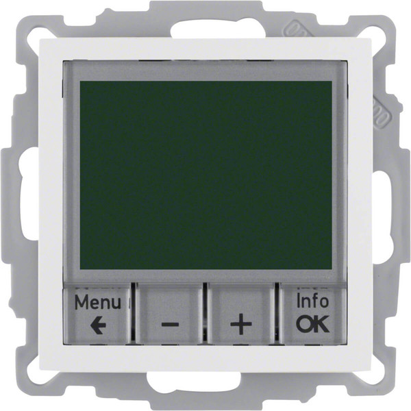 Berker 20448989 Temp.-Regler. Schließer. m. Z.-Stk.. zeitgesteuert S.1/B.3/B.7 polarweiß. glänz.