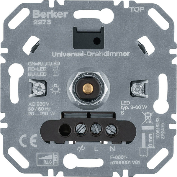 Berker 2973 Universal-Drehdimmer (R. L. C. LED). Lichsteuerung