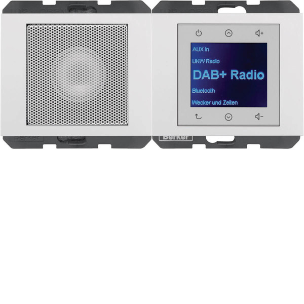 Berker 30807009 Radio Touch mit Lautsprecher DAB+. Bluetooth K.x polarweiss glänzend