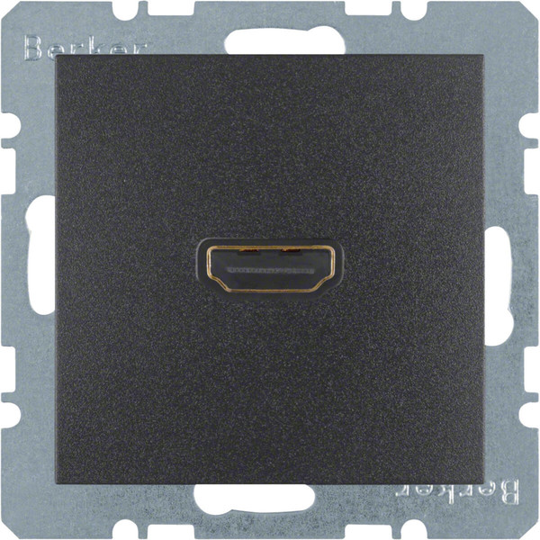 Berker 3315431606 High Definition Steckdose mit 90°-Steckanschluss S.1/B.3/B.7 anthrazit. matt