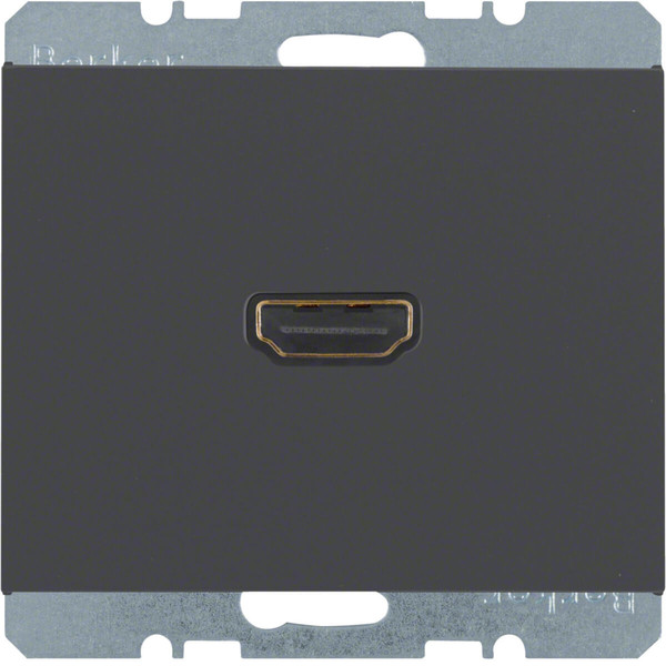 Berker 3315437006 High Definition Steckdose mit 90°-Steckanschluss K.1 anthrazit. matt