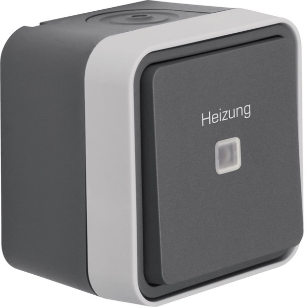 Berker 35663505 Kontroll-Wechselschalter mit Aufdruck eizung AP W.1 grau LT