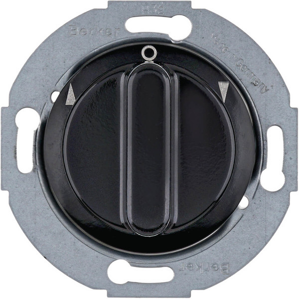 Berker 381113 Jalousie-Drehschalter 1p Zentralstück.Serie 1930/Glas. schwarz glänzend