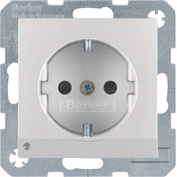 Berker 41091404 Steckdose Schuko mit LED-Orientierungslicht S.1/B.3/B.7 alu. matt