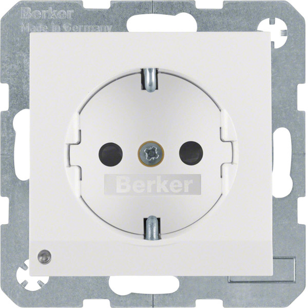 Berker 41098989 Steckdose Schuko mit LED-Orientierungslicht S.1/B.3/B.7 polarweiß. glänzend