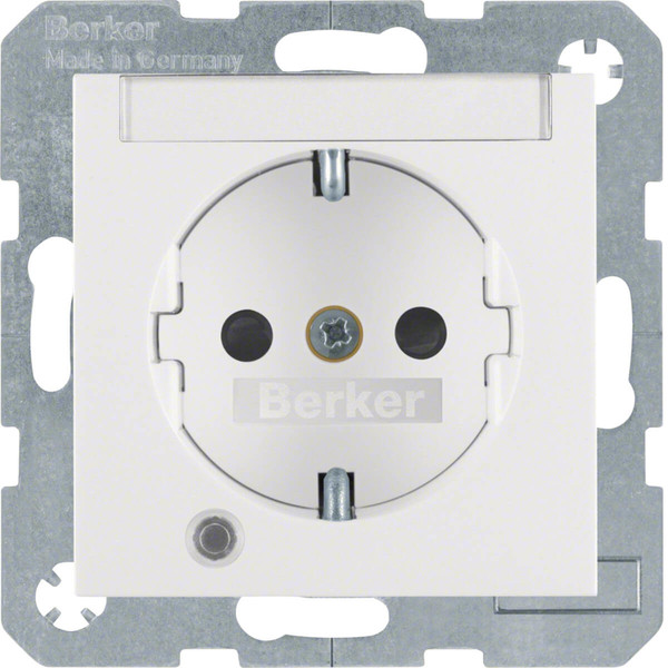 Berker 41108989 Steckdose Schuko mit Kontroll-LED. BSF u. erh.BS S.1/B.3/B.7 polarweiß. glänzend