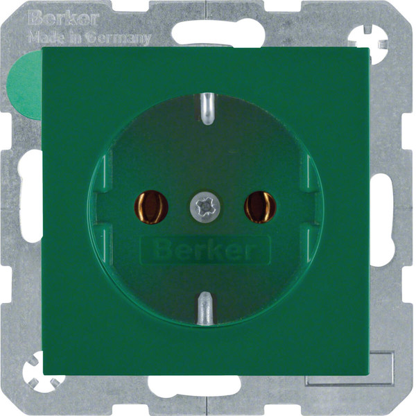 Berker 41438913 Steckdose Schuko S.1/B.3/B.7 grün. glänzend