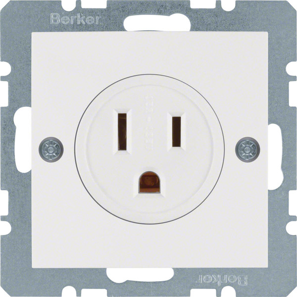 Berker 41661909 Steckdose mit Schutzkontakt USA/CANADA NEMA 5-15 R S.1/B.3/B.7 polarweiß. matt