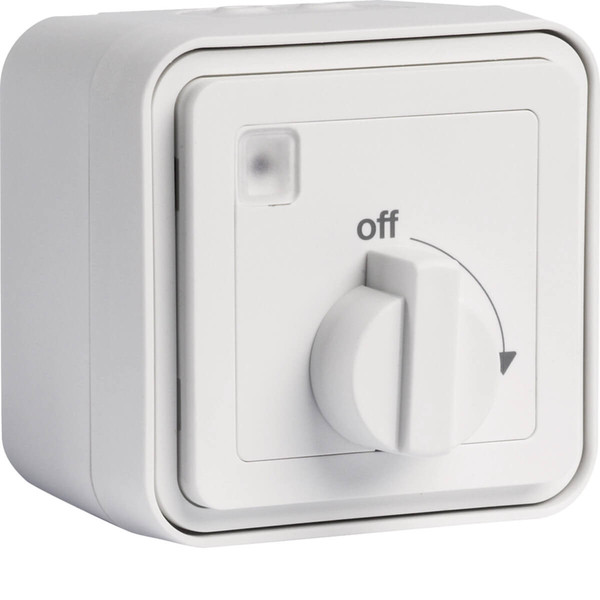 Berker 42273512 W.1 Mechanische Zeitschaltuhr mit Drehknopf. 15min. mit AP-Gehäuse. polarweiß