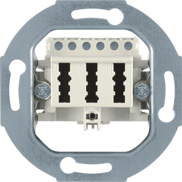 Berker 450002 TAE-Steckdose 3 x 6NFN Modul-Einsätze weiß. matt