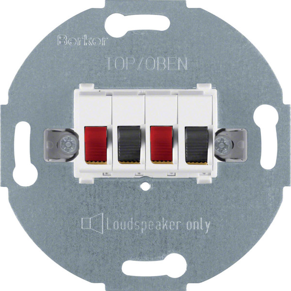 Berker 457309 Stereo-Lautsprecher-Anschlussdose Modul-Einsätze polarweiß. matt