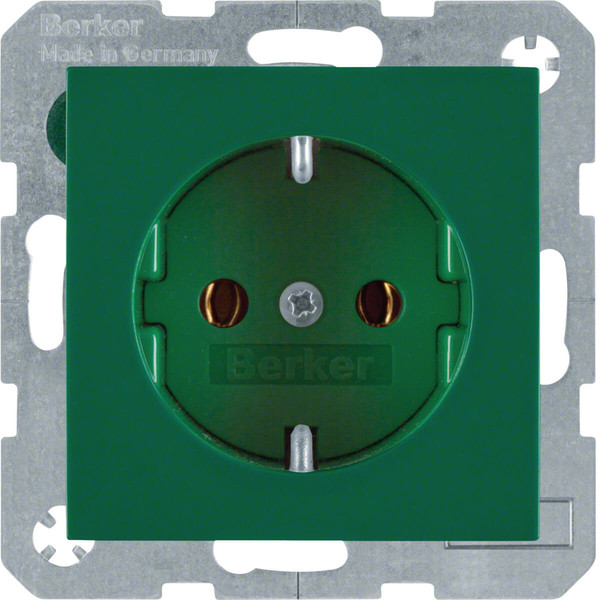 Berker 47438913 Steckdose Schuko S.1/B.3/B.7 grün. glänzend