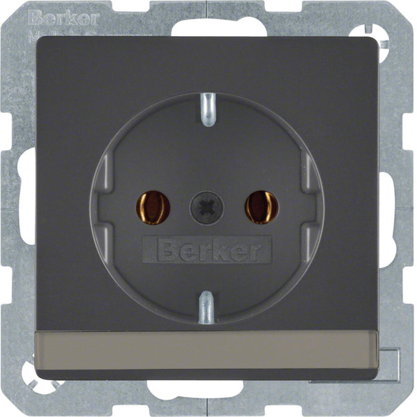 Berker 47506086 Steckdose Schuko mit Beschriftungsfeld Q.x anthrazit. samt