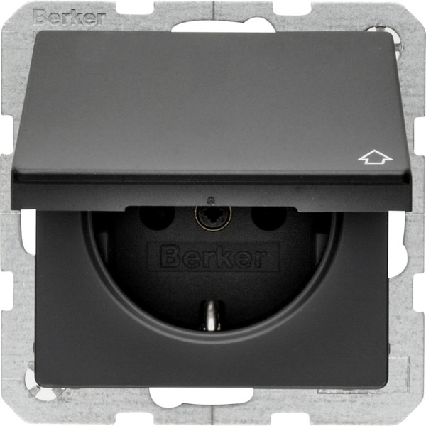 Berker 47516066 Steckdose Schuko mit Klappdeckel Q.x anthrazit. samt