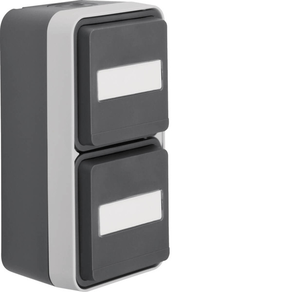 Berker 47703545 Steckdose Schuko 2f senkr. Klappd. Beschriftungsfeld erh. Berührungss. W.1. grau