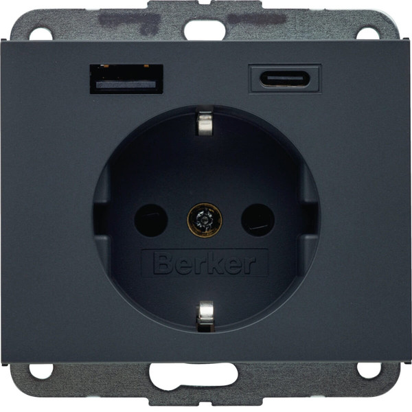 Berker 48147006 Steckdose SCHUKO/USB AC 20W PD Kx ant mt