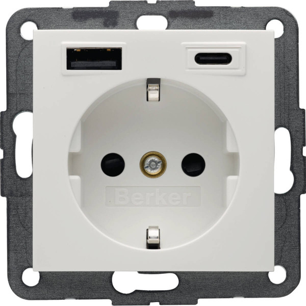 Berker 48148989 Steckdose SCHUKO/USB AC 20W PD S1 pw gl